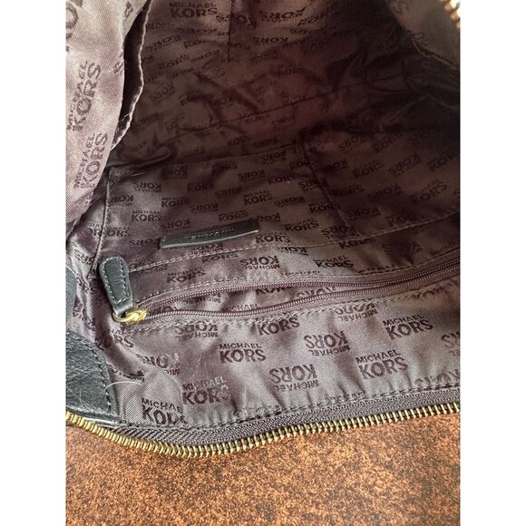 Michael Kors Black Pebbled Leather Studded Shoulder Bag 38H4YMDL2L Gold Hardware - Picture 9 of 15